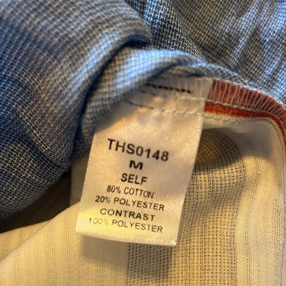 Anthropologie THML-M-blue-sleepless button up twist, striped in back, top/blouse - Picture 7 of 11